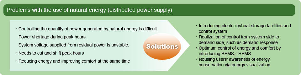 Problems with the use of natural energy (distributed power supply)